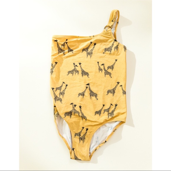 Zara size 8-9 mustard with giraffes swimsuit - Picture 1 of 2
